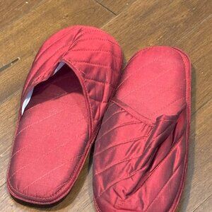 Ladies New Red Silk Slippers Size 8